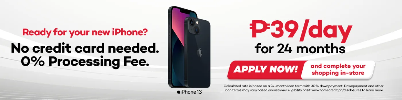 Banner showing iPhone 13 at shoppingmall.