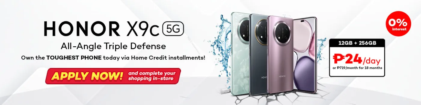 home credit promo banner honor x9c 0% installment